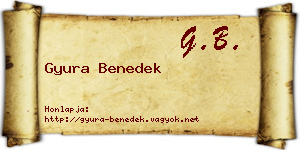 Gyura Benedek névjegykártya