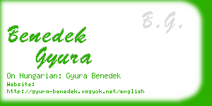 benedek gyura business card